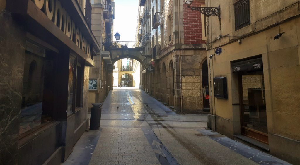 Empty Streets in San Sebastian after the State of Alarm is called